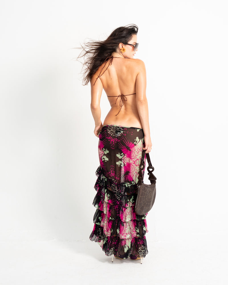 Fendi Zucchino FF Oyster Bag with Spider embroidery